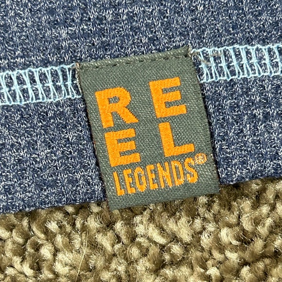 Men’s NWT Reel Legends Long Sleeve Shirt Size M Thermal Button Collar Blue - Picture 4 of 9